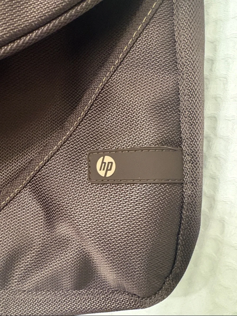 HP Brown Nylon Messenger Bag with Adjustable Strap